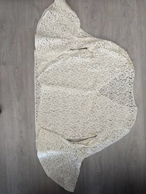 White Floral Lace Overlay Top